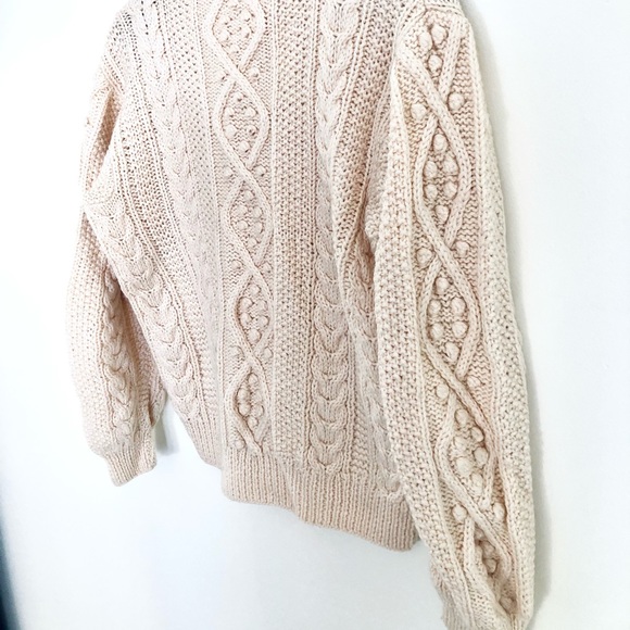 Hand knit cream pom pom sweater - Picture 11 of 15